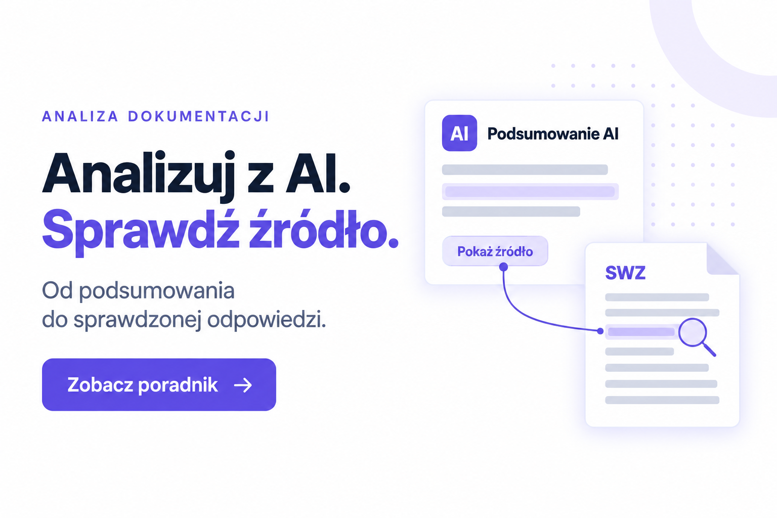Analizuj dokumentacją przetargową z AI - platformaofertowa.pl