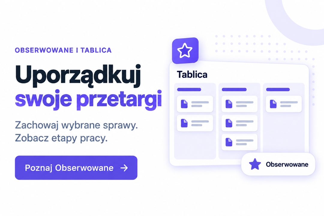 Obserwuj postępowania za darmo - platformaofertowa.pl